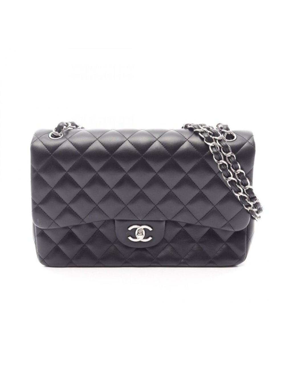 Chanel Shoulder Bag Maxi Quilted 30 Classic Large Double Flap Black Lambskin
